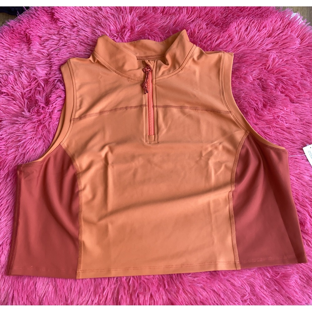Old‎ Navy Athletic Sleeveless Top Colorblock Mock Neck Activewear Tank